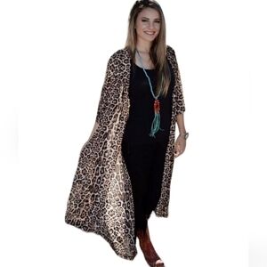 Crazy Train Leopard Print Long Jacket